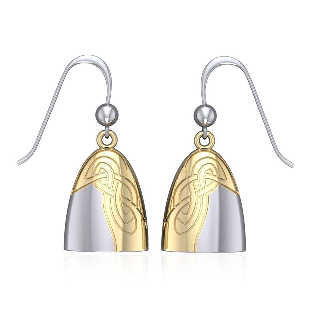 Danu Silver and Gold Celtic Knotwork Earrings MER549