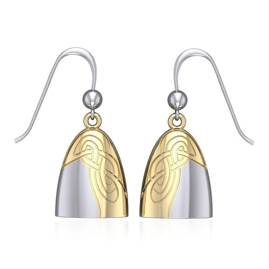 Danu Silver and Gold Celtic Knotwork Earrings MER549