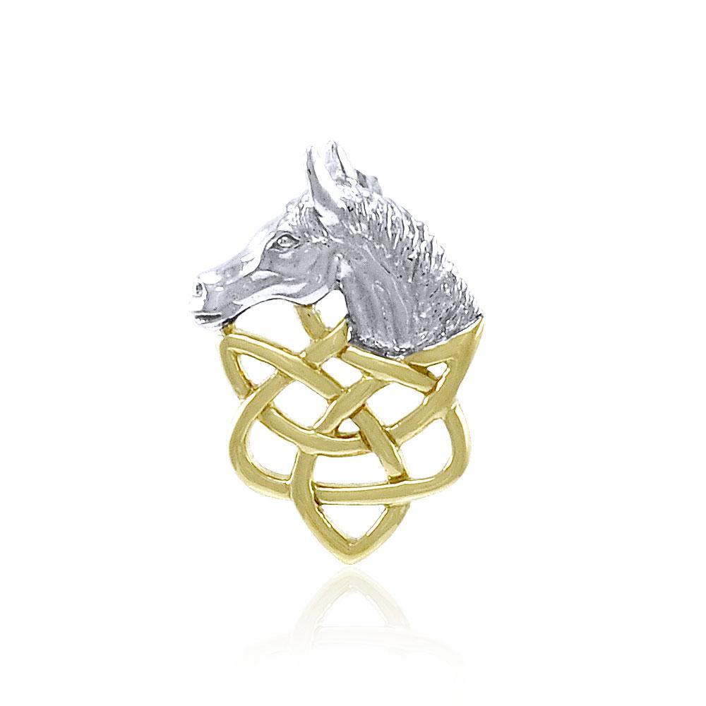 Celtic Horse Gold Accent Pendant MPD360