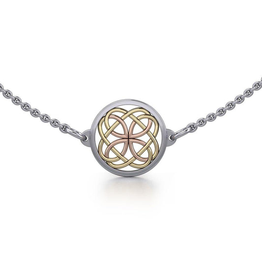 Circle Celtic Knot Three Tone Necklace OTN010