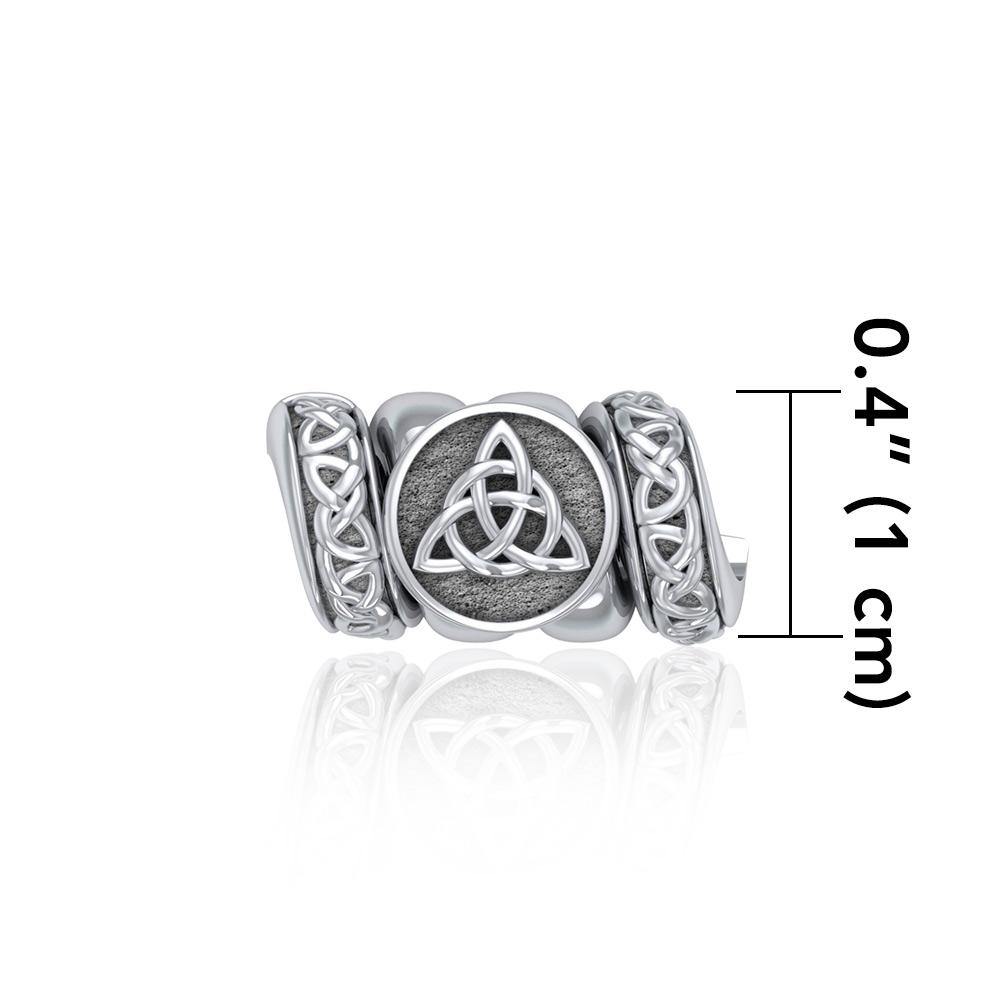 Triquetra with Celtic Accented Silver Bead TBD363