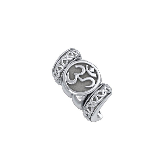 Om Symbol with Celtic Accented Silver Bead TBD364