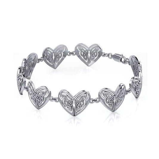 Eternal Celtic Hearts Sterling Silver Bracelet TBG774