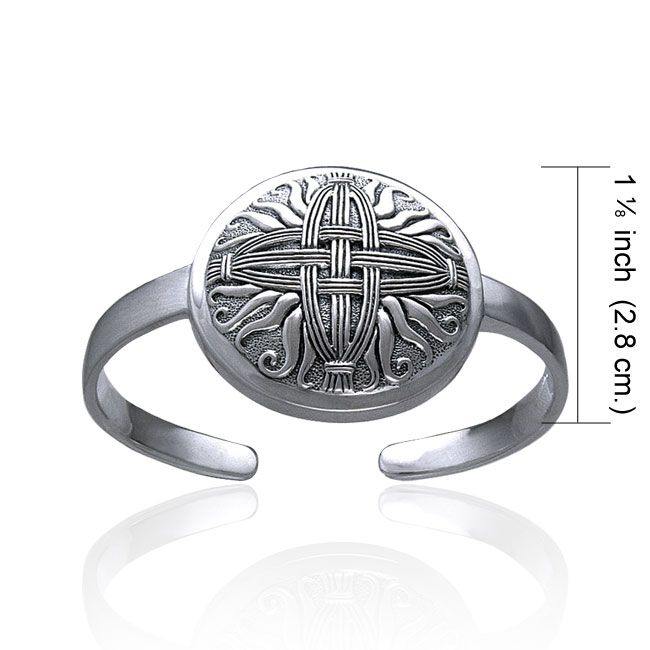 Celtic Saint Brigids Cross Cuff Bracelet TBG796