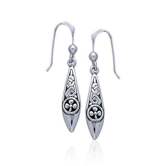Celtic Knotwork Shamrock Sterling Silver Earrings TE2600