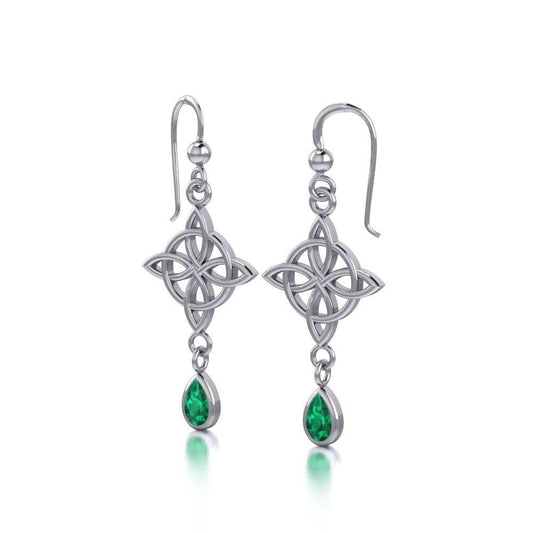 Celtic Quaternary Knot Sterling Silver Earrings TE2891