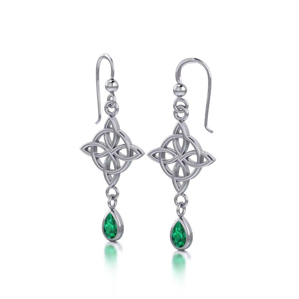 Celtic Quaternary Knot Sterling Silver Earrings TE2891