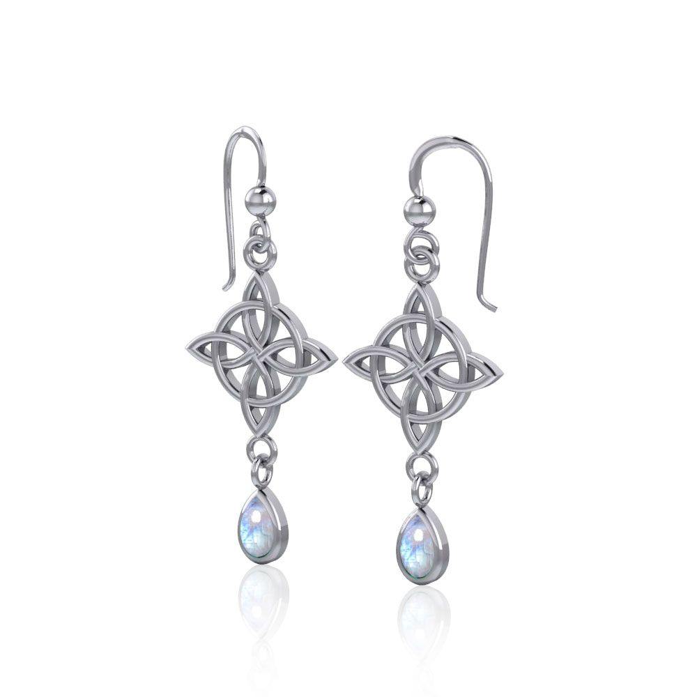 Celtic Quaternary Knot Sterling Silver Earrings TE2891