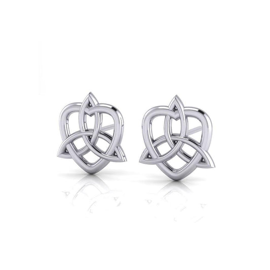 Celtic Trinity Knot Heart Post Earrings TER1657