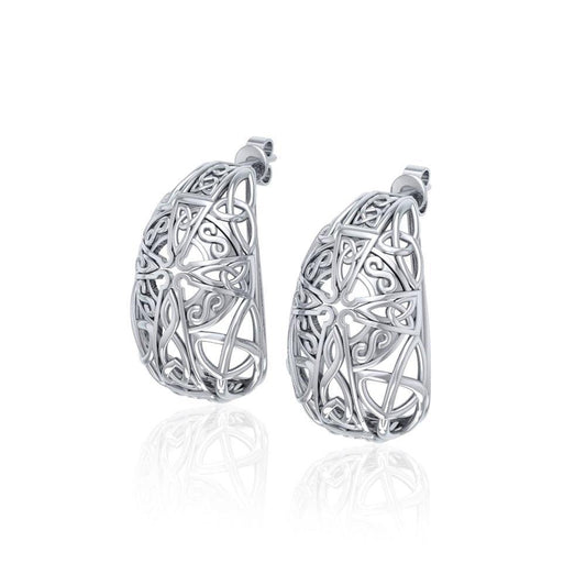 Celtic Cross  Silver Post Earrings TER1674