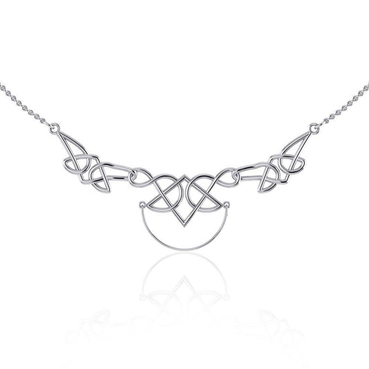 Celtic Knotwork Silver Necklace with Charm Holder TN121