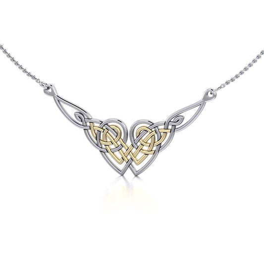 Celtic Knot Gold Accent Silver Necklace TNV001