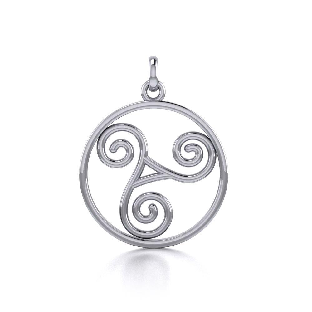 Celtic Sterling Silver Spiral Pendant TP038