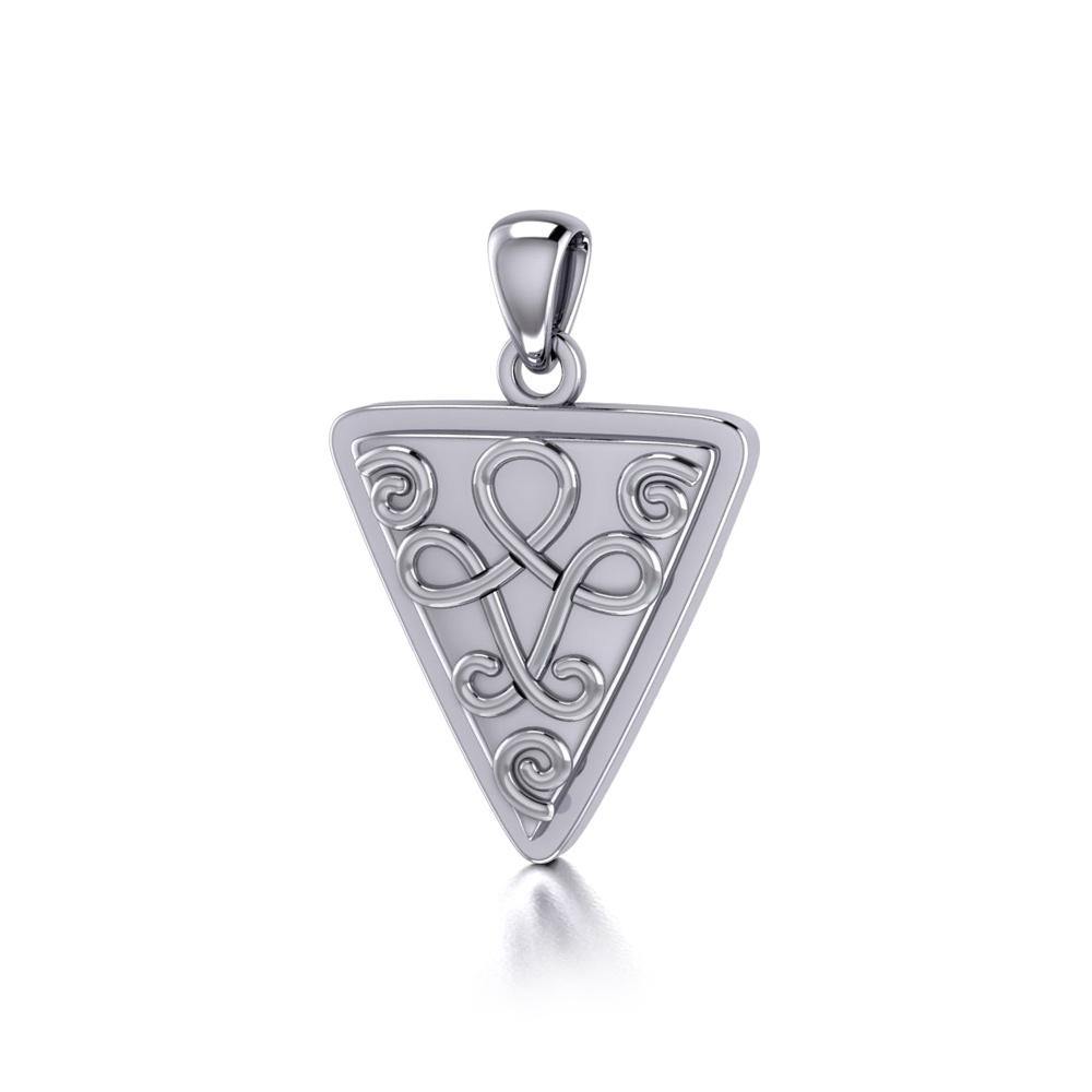 Celtic Knotwork Silver Triangle Pendant TP1085