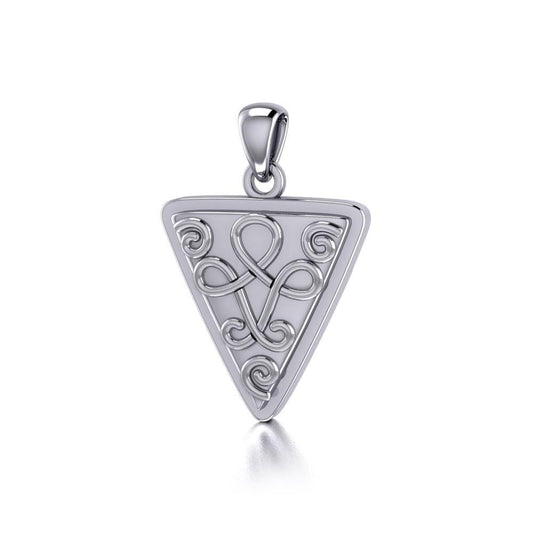 Celtic Knotwork Silver Triangle Pendant TP1085
