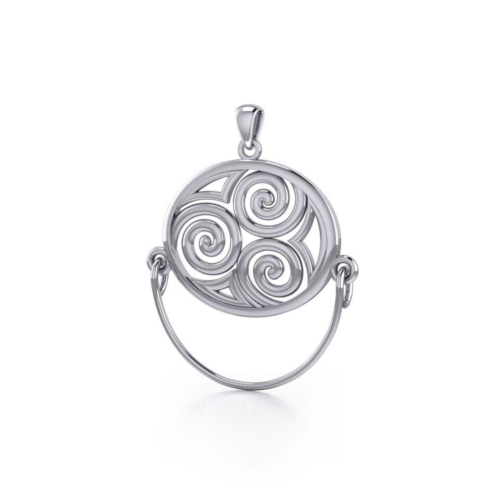 Celtic Triskele Silver Charm Holder Pendant TP921