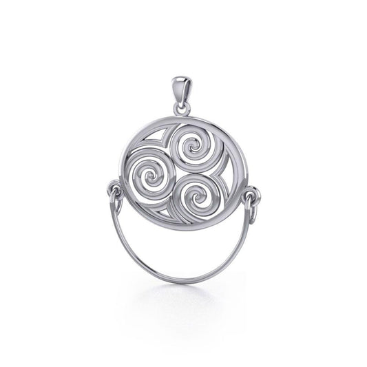 Celtic Triskele Silver Charm Holder Pendant TP921