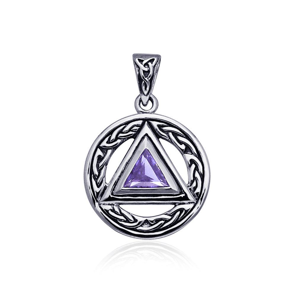 Celtic AA Symbol Silver Pendant TPD326