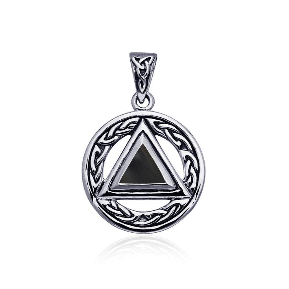 Celtic AA Symbol Silver Pendant TPD326
