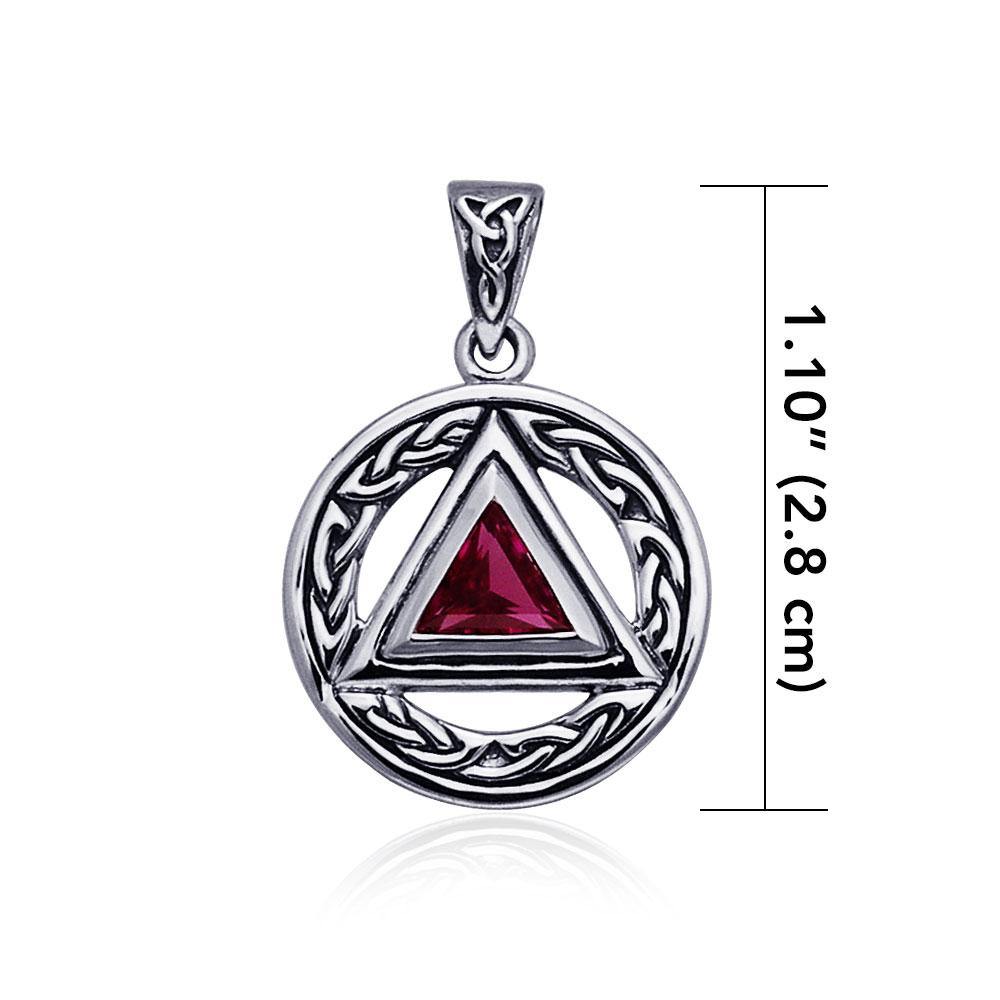 Celtic AA Symbol Silver Pendant TPD326