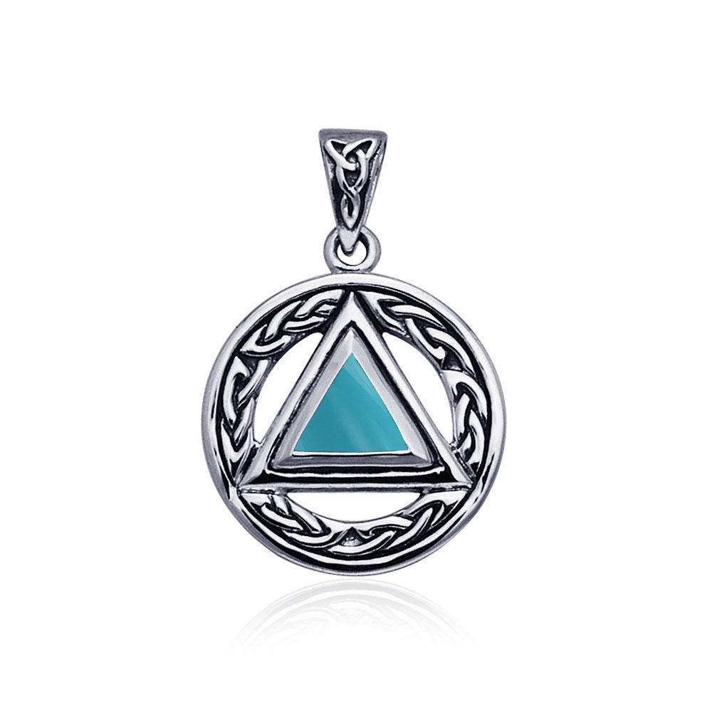 Celtic AA Symbol Silver Pendant TPD326