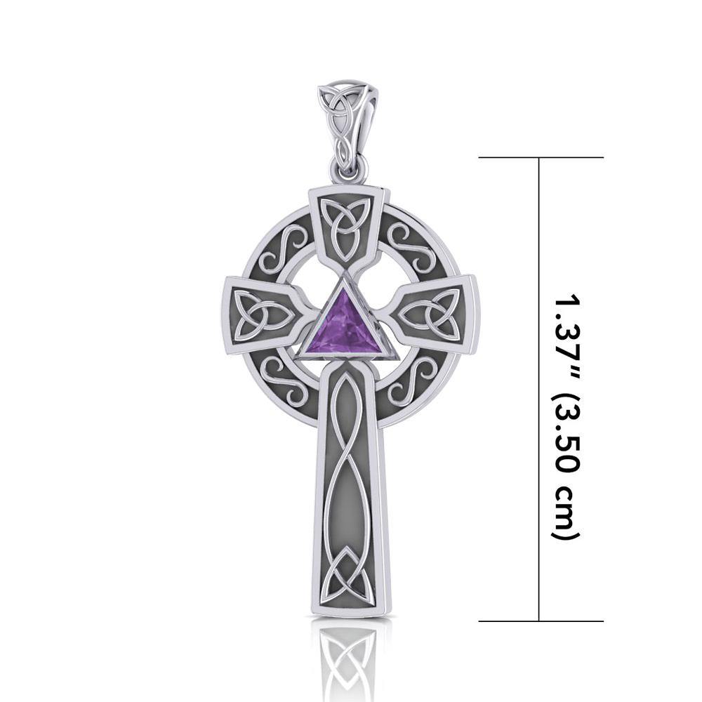 Celtic Knot AA Recovery Cross Sterling Silver Pendant TPD385