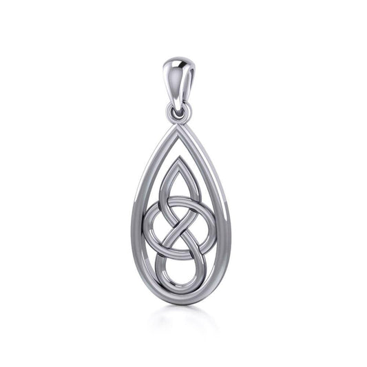 Teardrop Celtic Knotwork Silver Pendant TPD4197