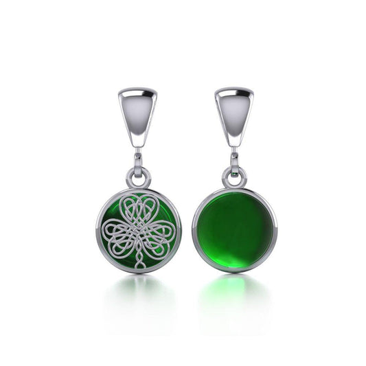 Celtic Knotwork Shamrock Silver Flip Pendant TPD481