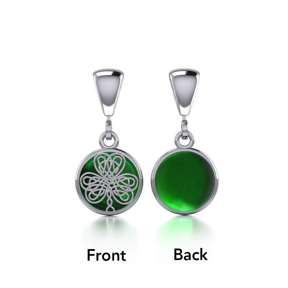 Celtic Knotwork Shamrock Silver Flip Pendant TPD481