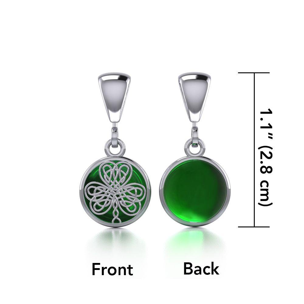 Celtic Knotwork Shamrock Silver Flip Pendant TPD481
