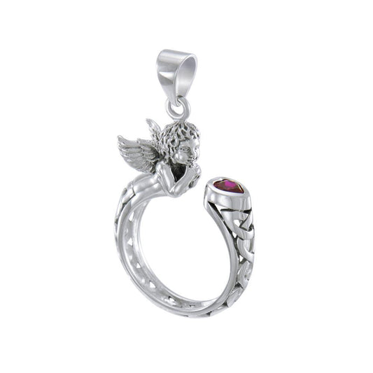 Sterling Silver Celtic Cupid Pendant TPD4850