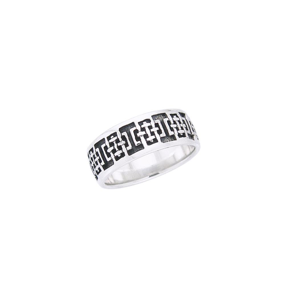 Celtic Square Silver Ring TR358