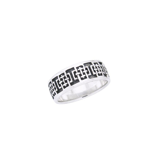 Celtic Square Silver Ring TR358