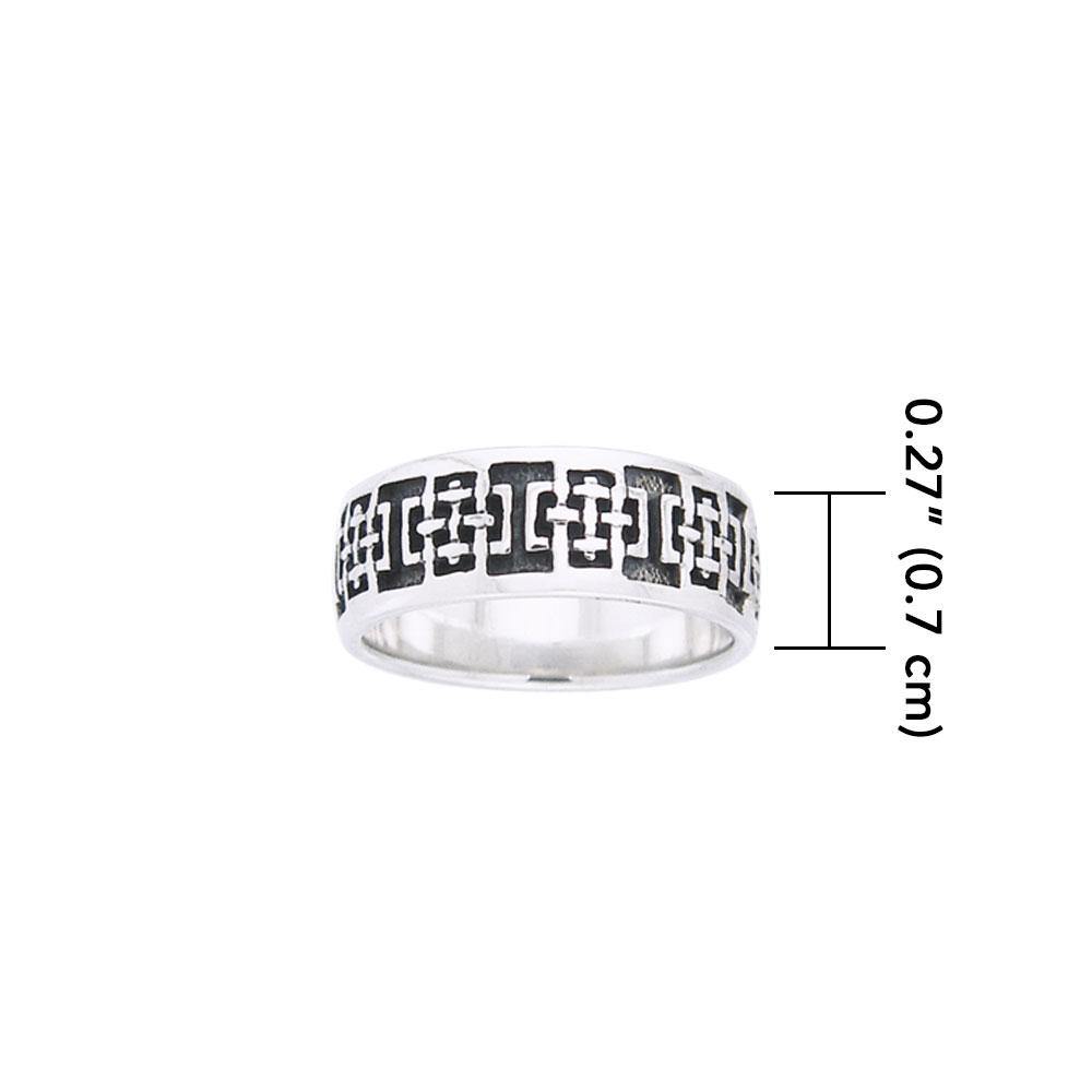 Celtic Square Silver Ring TR358