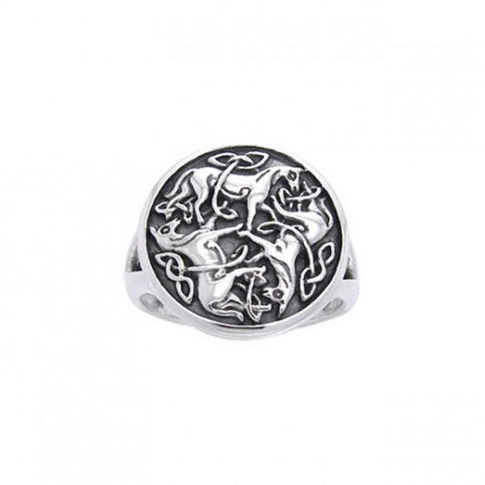 Celtic Knot Horse Ring TRI1113