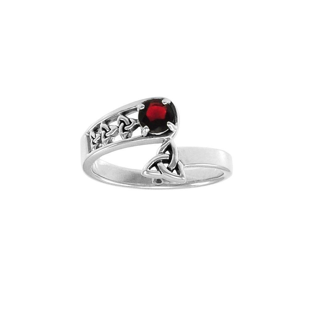 Triquetra Celtic Knot with Gemstone Ring TRI1283