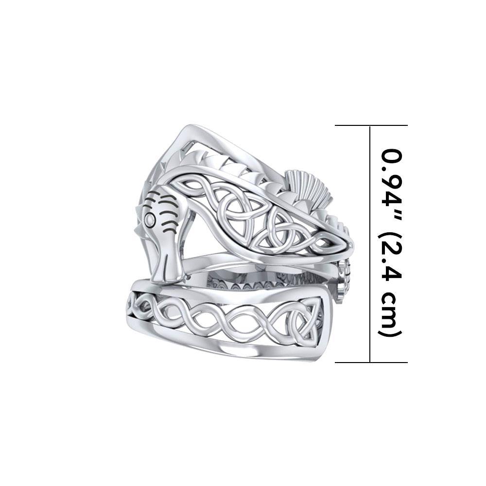 Celtic Knots Silver Seahorse Spoon Ring TRI1737