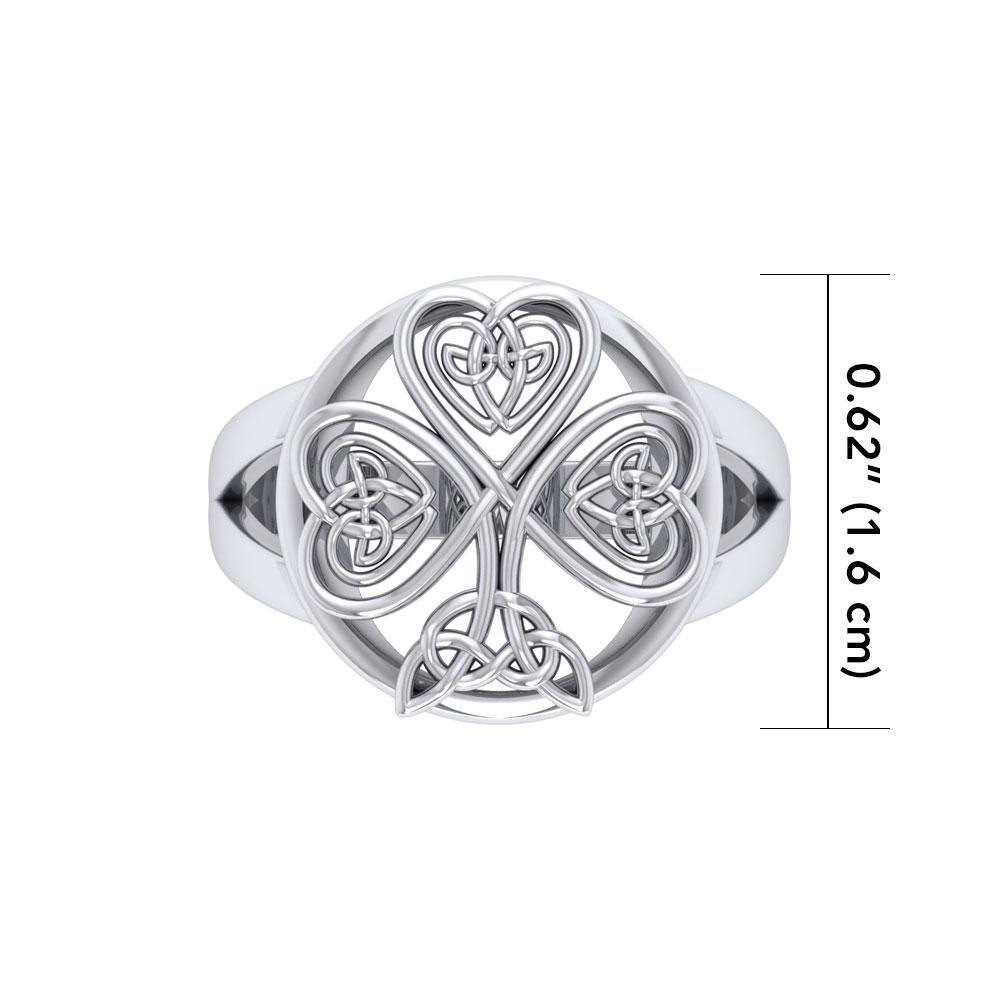 Shamrock Celtic Knotwork Ring TRI537